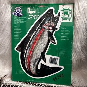 Vintage Dyer Trout Decal Sticker Large Fish Sportcals Rare Art T-5R Vinyl Diecut